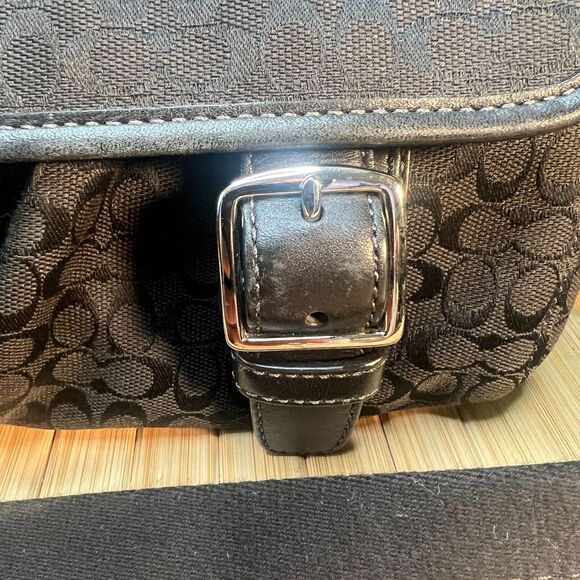 Coach Bags Authentic Coach Logo Crossbody Shoulder Bag Charm Canvas Leather EUC - Picture 8 of 14